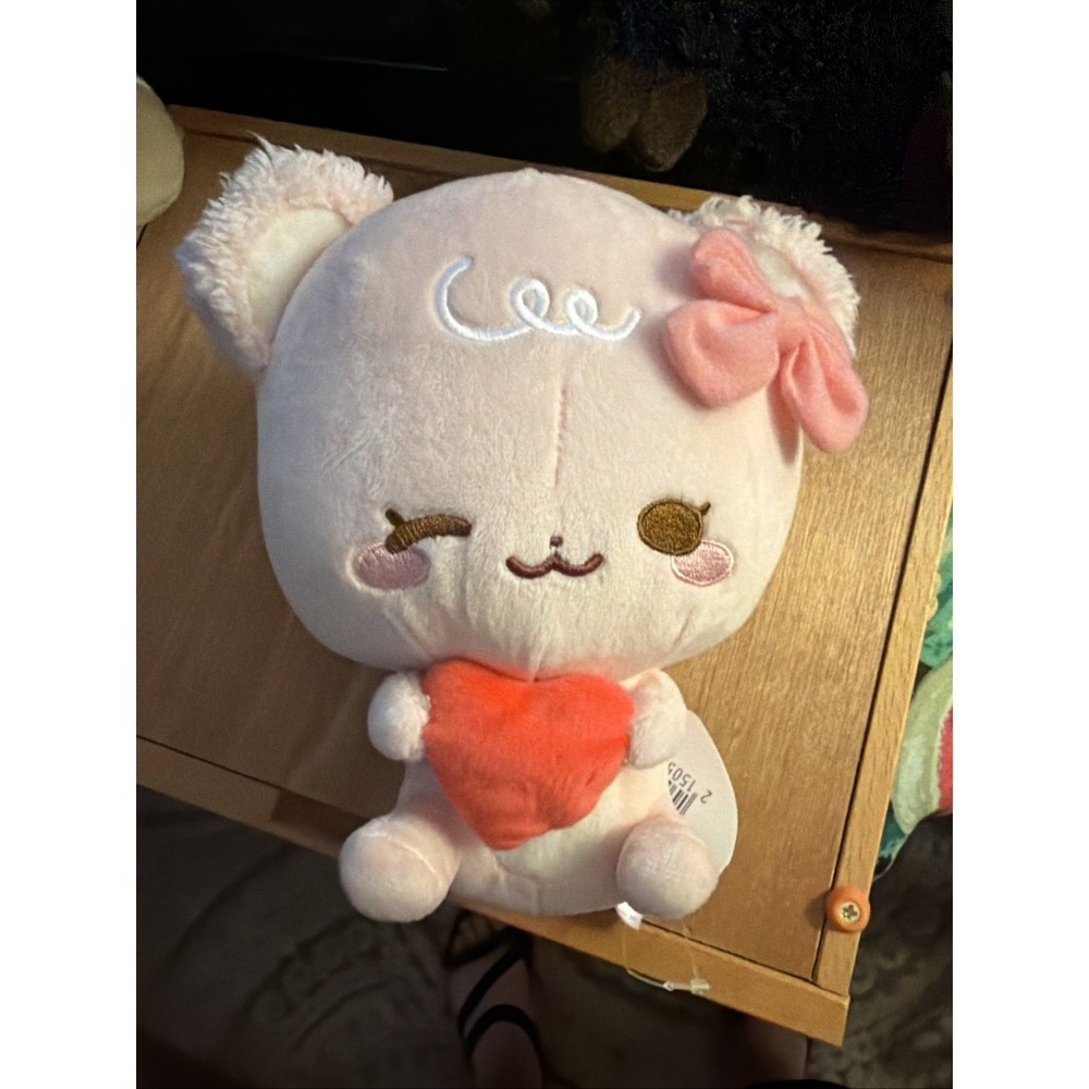 Sugar Cubs Heart Mini Plush 7" Stuffed Animal Pink Fukuya Round 1 New with tags